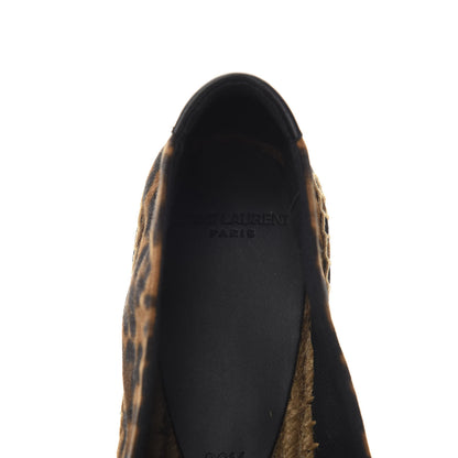 Saint Laurent Calfskin Suede Leopard Print Espadrilles 36.5 7 of 10