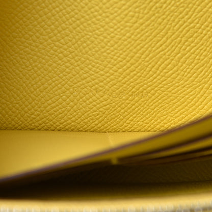 Hermes Epsom Verso Kelly Longue Wallet Mauve Sylvestre Jaune de Naples 7 of 19