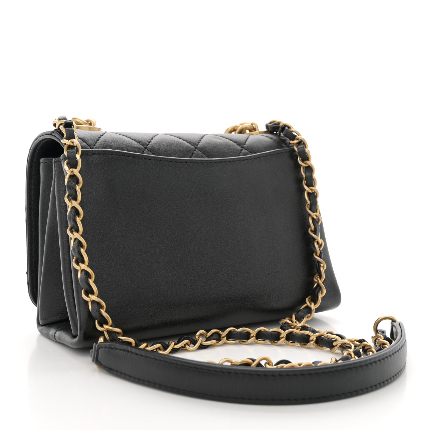 Chanel Calfskin Quilted Pearl Jewel Chain Flap Black 3 of 15