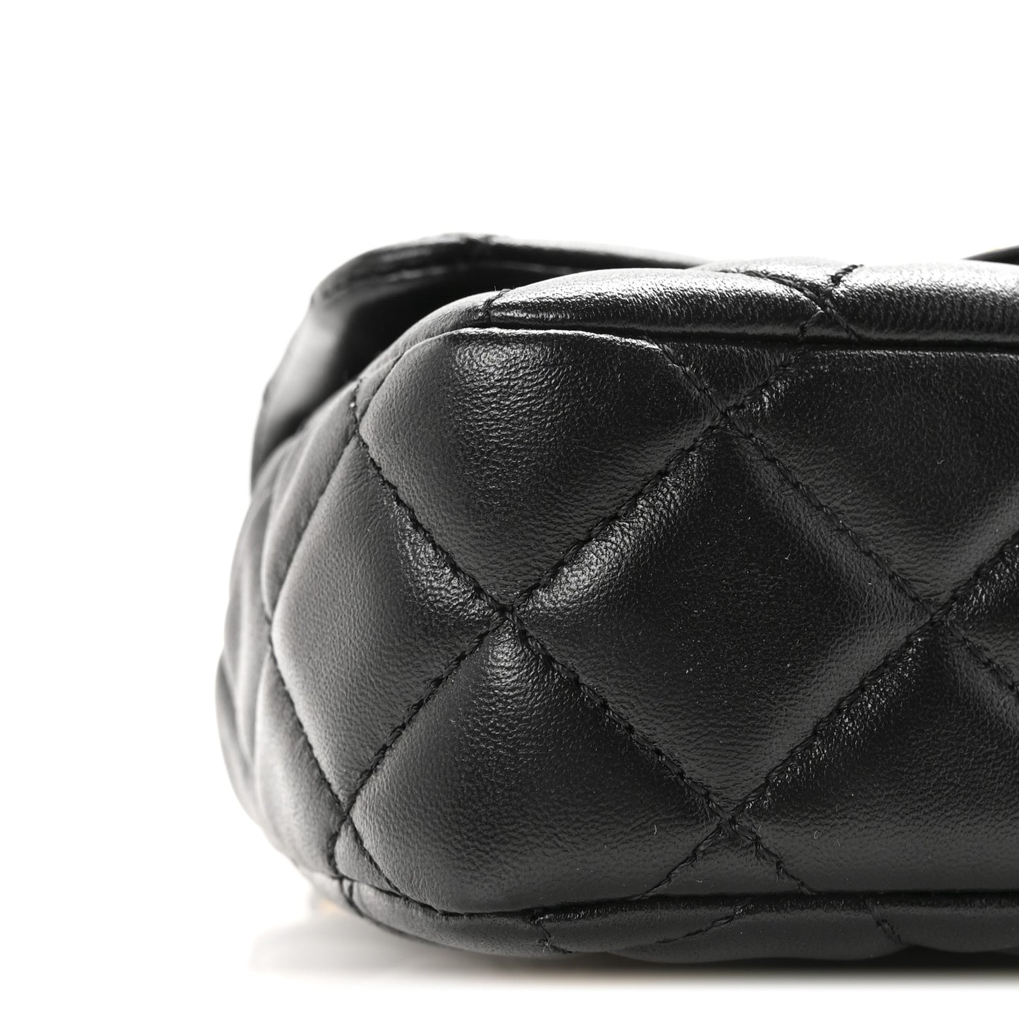 Lambskin Enamel Quilted Mini Coco Hearts Square Flap Black