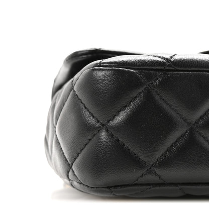Chanel Lambskin Enamel Quilted Mini Coco Hearts Square Flap Black 9 of 11