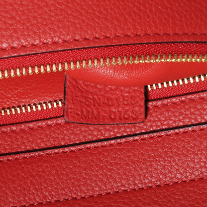 Celine Drummed Leather Suede Small Trapeze Coquelicot 7 of 9