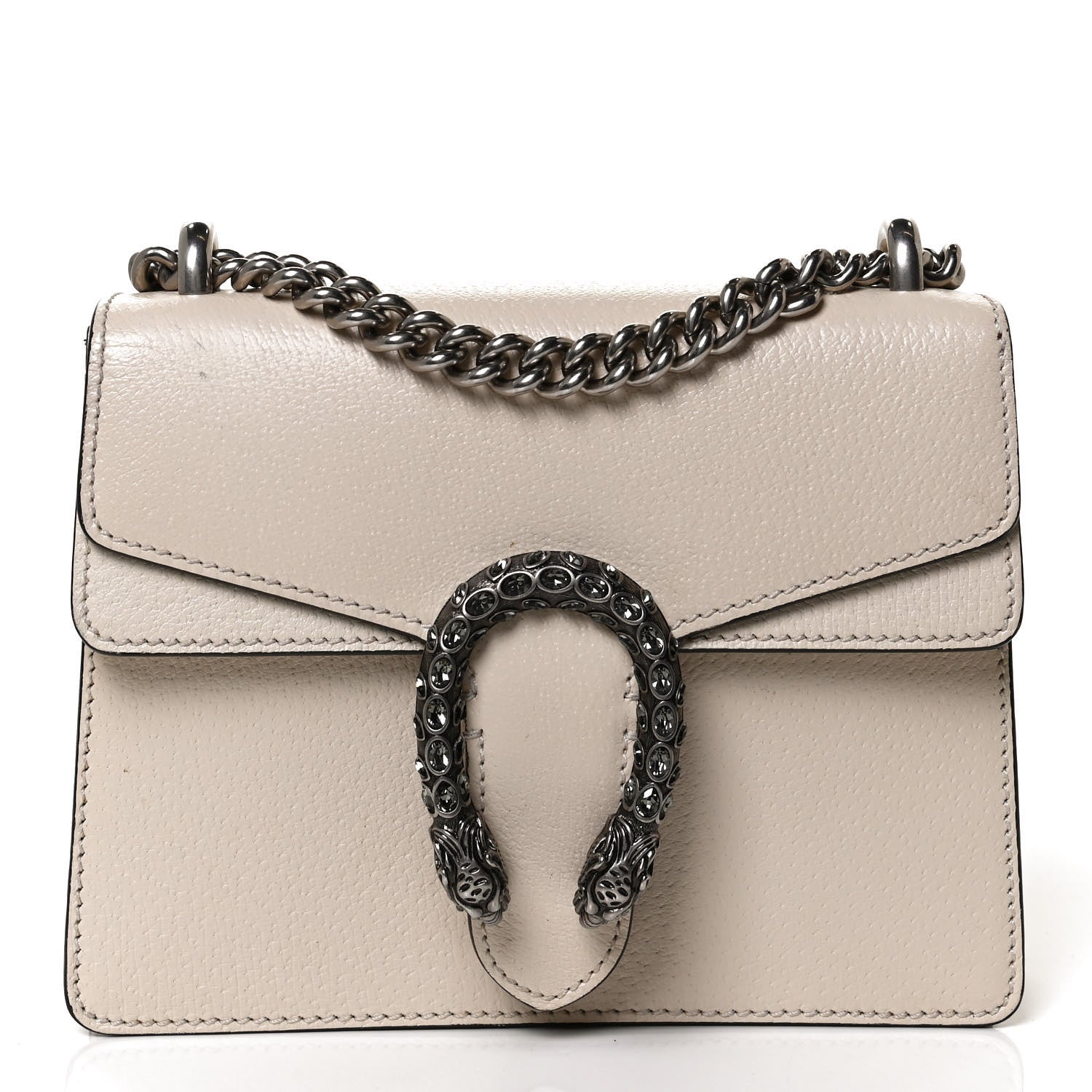 Gucci Textured Calfskin Crystal Mini Dionysus Shoulder Bag Mystic White 1 of 12