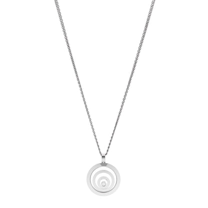 Chopard 18K White Gold Diamond Happy Spirit Pendant Necklace 1 of 8