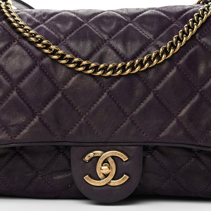 Chanel Iridescent Calfskin Quilted Large Shiva Flap Purple 9 of 11