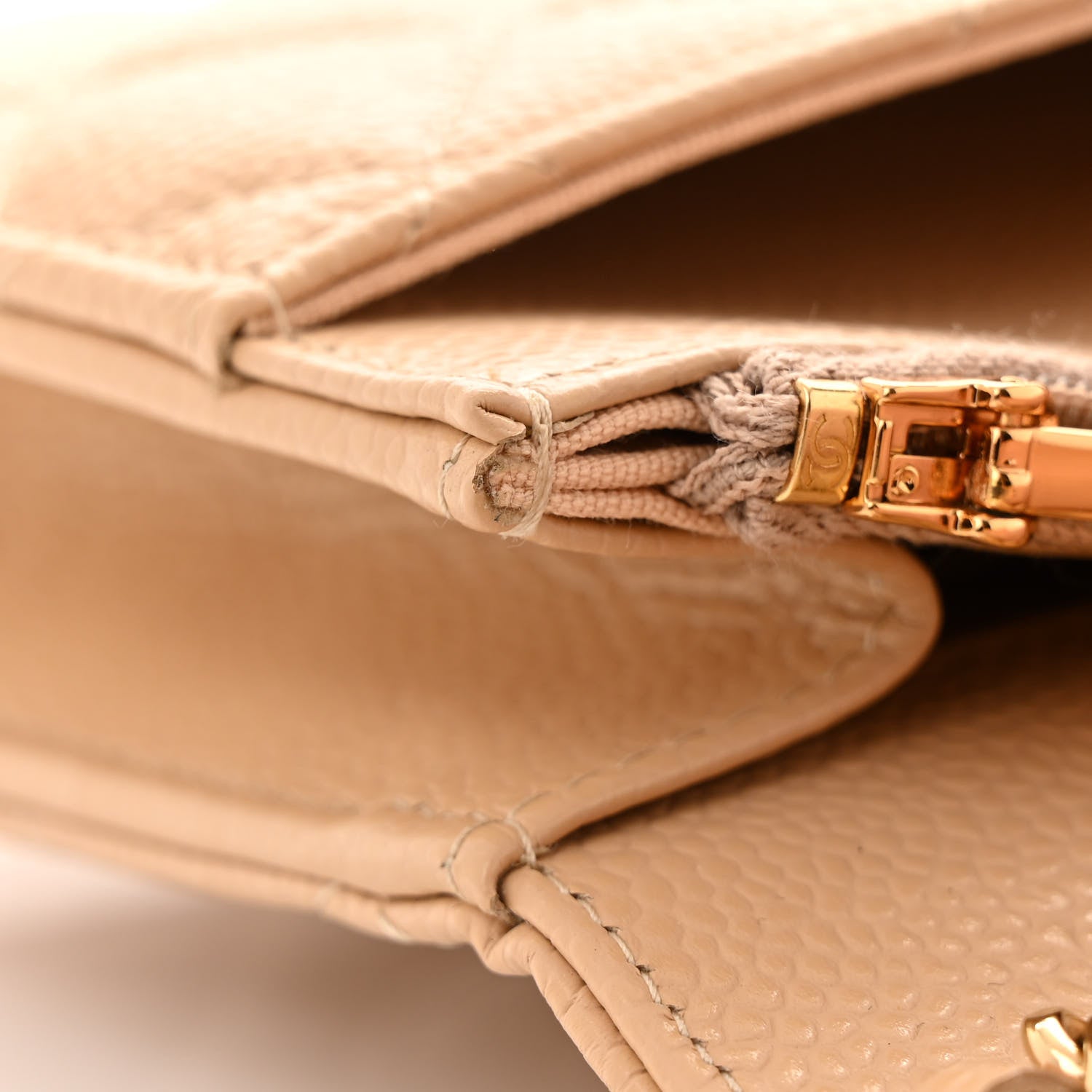 Chanel Caviar Quilted Wallet on Chain WOC Beige 13 of 15