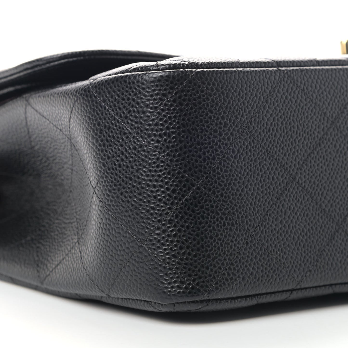 Caviar Quilted Jumbo Double Flap Black