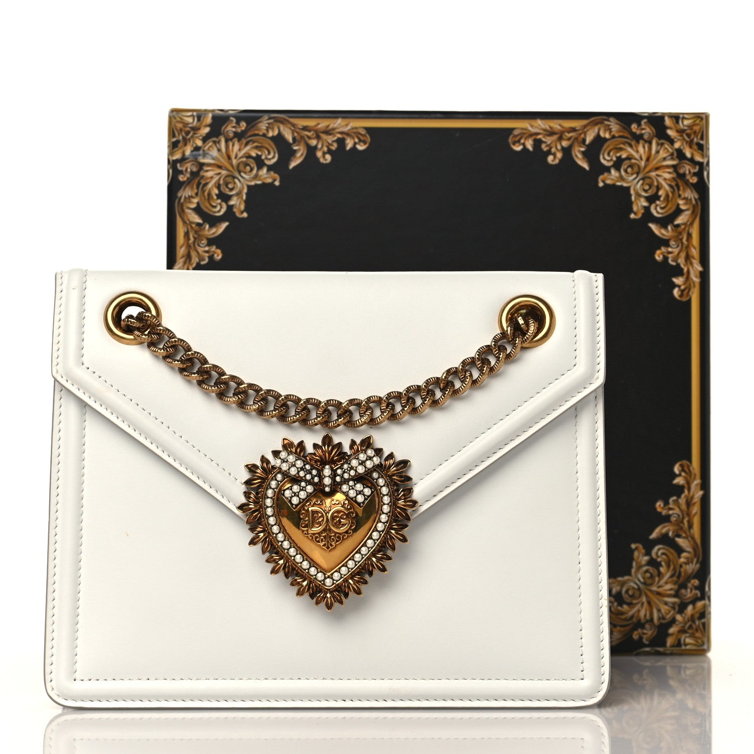 Dolce & Gabbana Smooth Calfskin Medium Devotion Crossbody Bag White 11 of 11