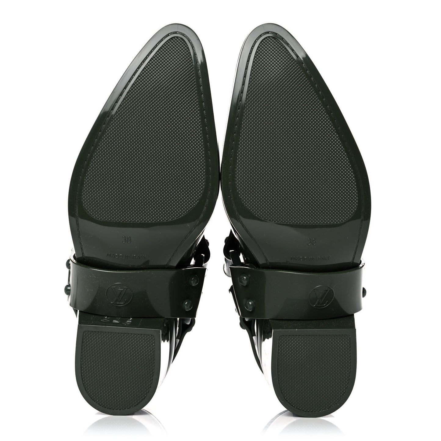 Rubber Monogram Rhapsody Ankle Boots 38 Kaki