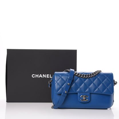 Chanel Calfskin Quilted Large Rock My Shoulder Flap Blue 8 of 8