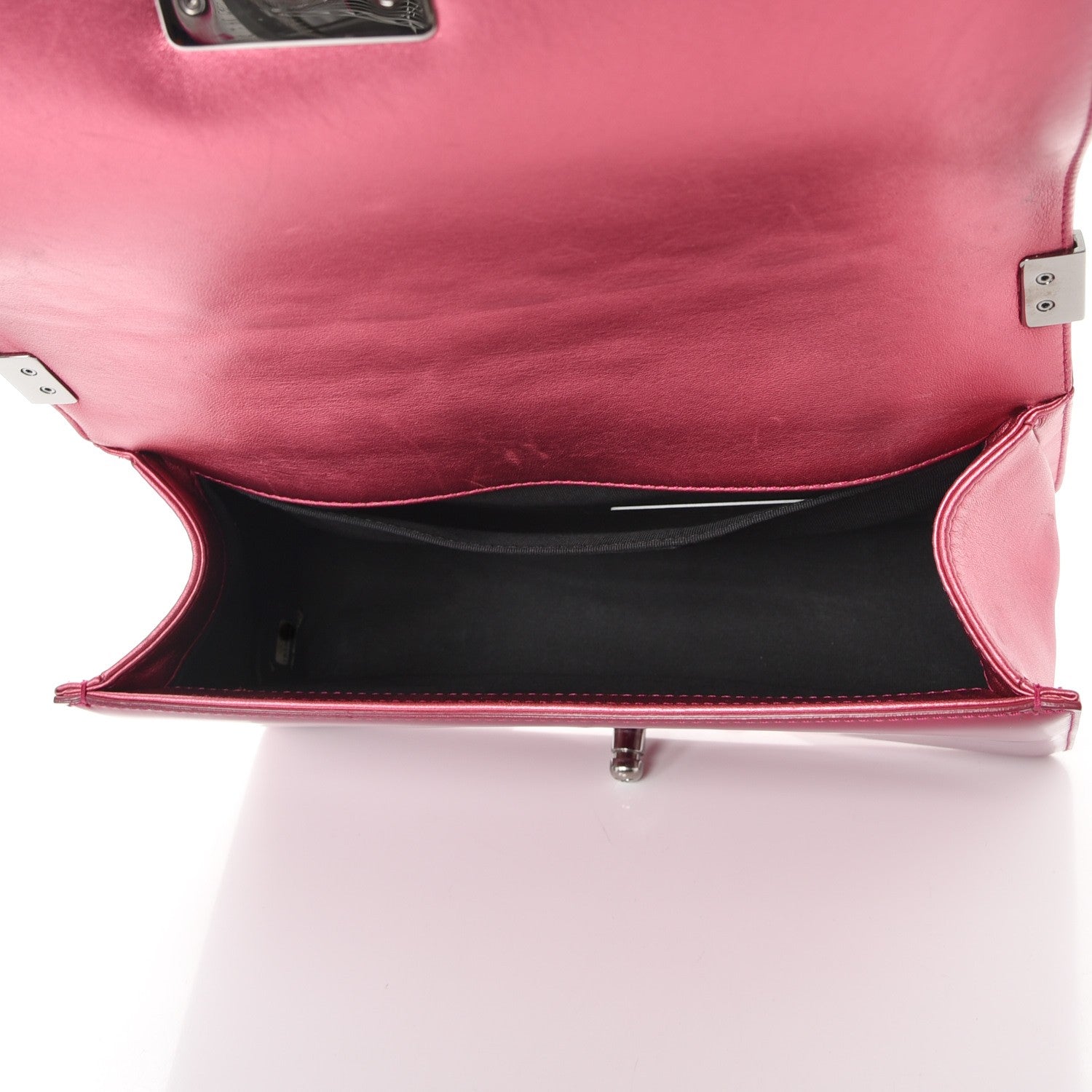 Chanel Metallic Patent Calfskin Quilted Medium Boy Flap Pink 5 of 14
