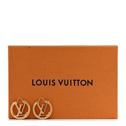 Louis Vuitton Metal Small Louise Hoop Earrings Gold 5 of 5