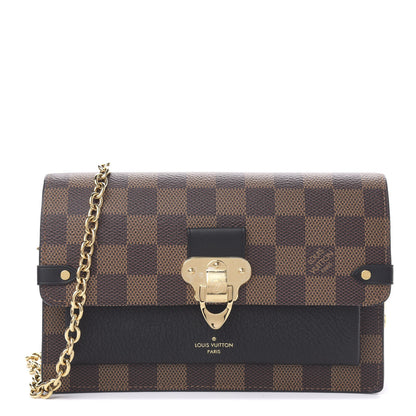Louis Vuitton Damier Ebene Vavin Chain Wallet Black 1 of 10