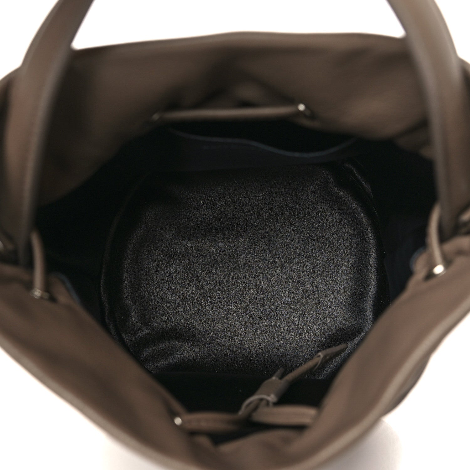 Balenciaga Smooth Calfskin Logo XS Everyday Drawstring Bucket Bag Beige 4 of 5