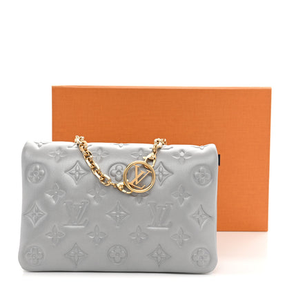 Louis Vuitton Metallic Lambskin Embossed Monogram Pochette Coussin Silver 10 of 10
