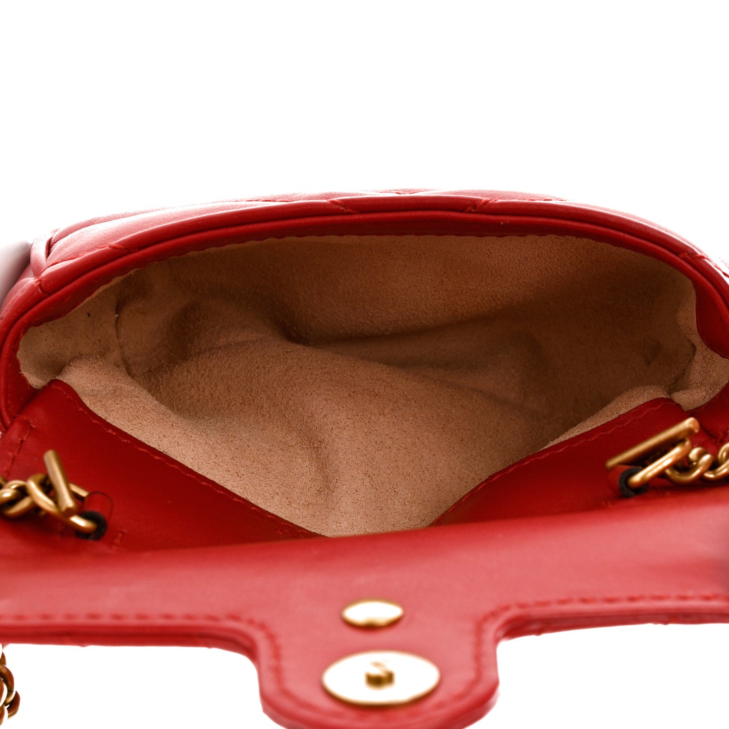 Calfskin Matelasse GG Marmont 2.0 Coin Purse On A Chain Hibiscus Red
