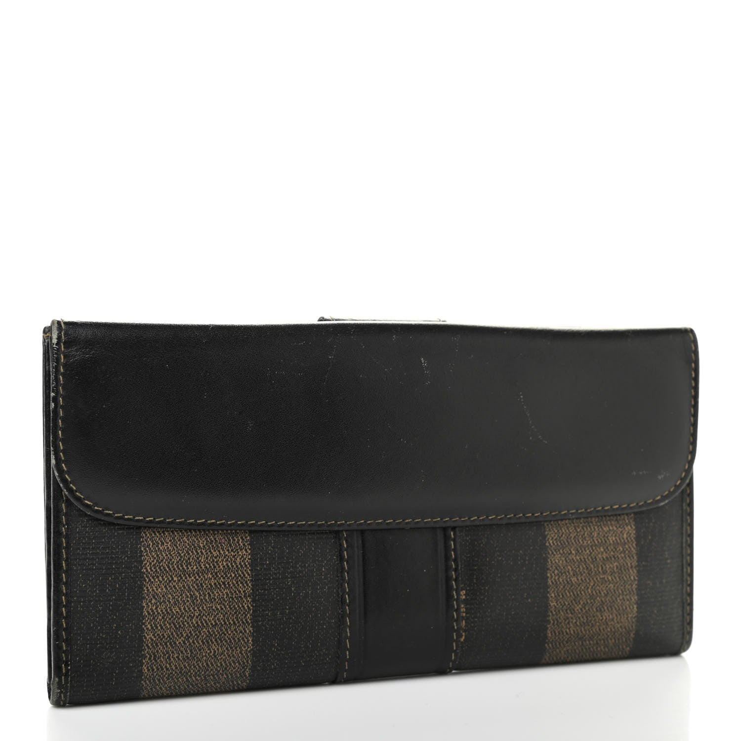 Fendi Pequin Continental Wallet Dark Brown 3 of 15