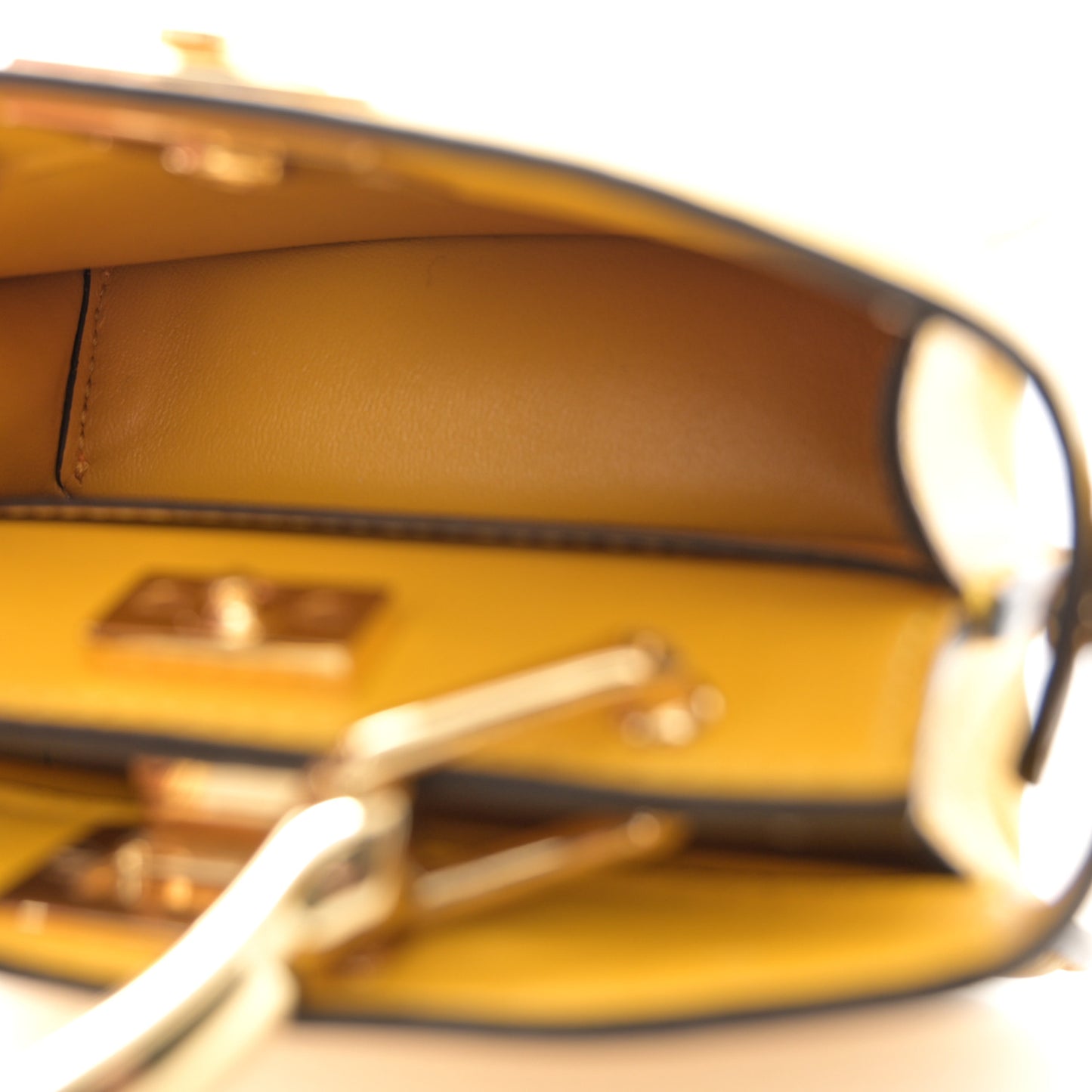 Shiny Nappa Nano Peekaboo Maxi Handle Satchel Mimosa