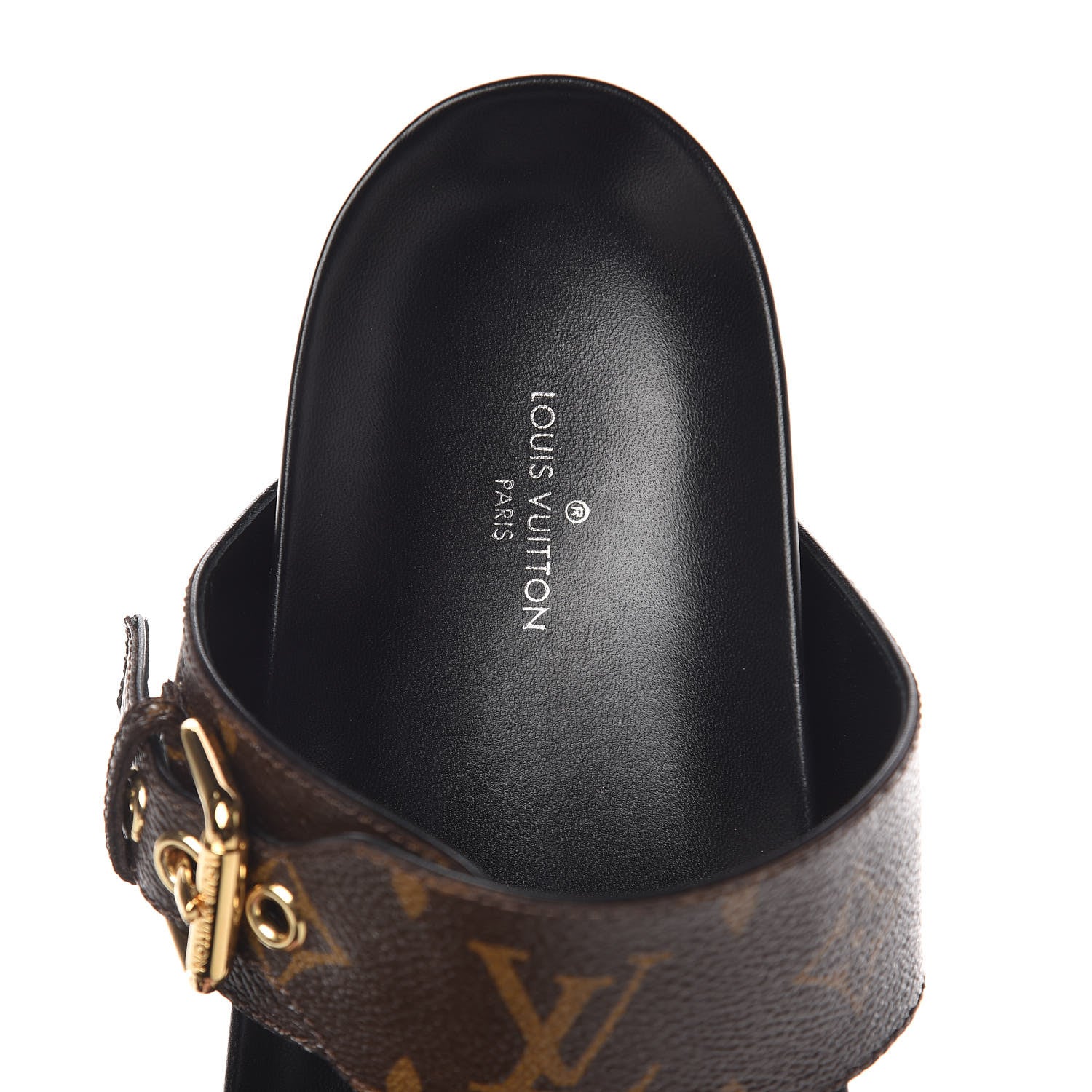 Louis Vuitton Monogram Bom Dia Mule Sandals 36 Black 5 of 9