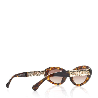 Chanel Acetate Lambskin Cat Eye Sunglasses 5538-Q-A Tortoise 4 of 7