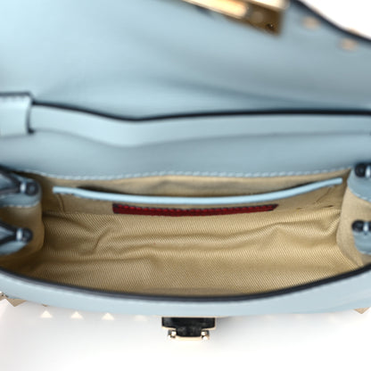 Valentino Garavani Vitello Mini Rockstud Flap Saddle Crossbody Bag Sky Sorbet 5 of 8