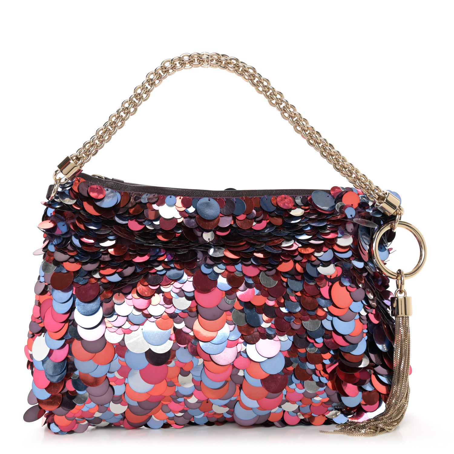 Jimmy Choo Sequin Maxi Callie Embroidery Bag Raspberry Mix 1 of 9