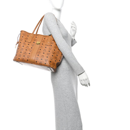 MCM Visetos Large Liz Reversible Shopper Tote Cognac 2 of 16