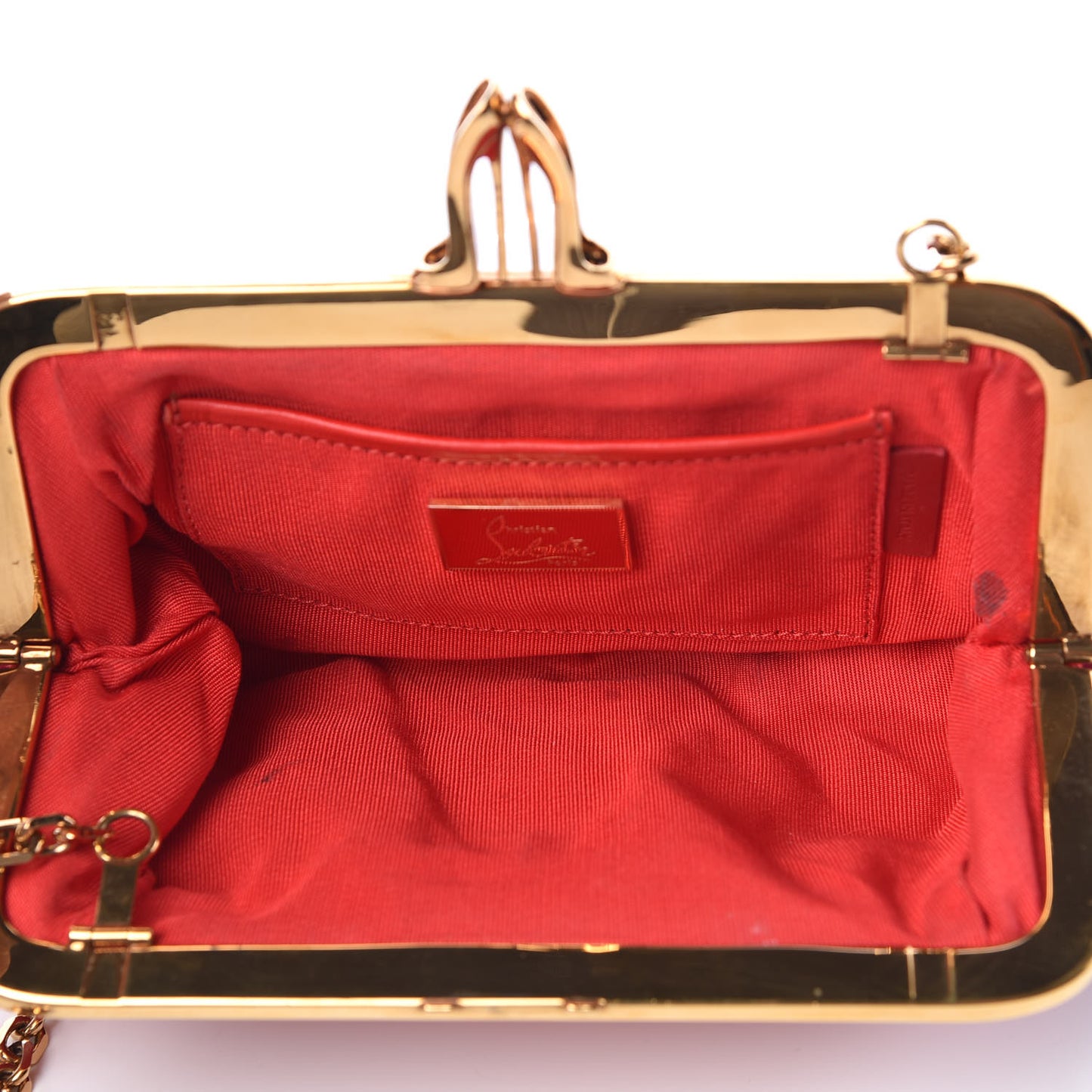 Satin Loubi Lula Mini Frame Clutch Peony Pink