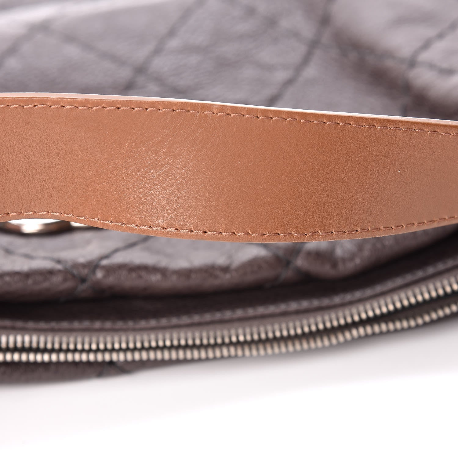 Chanel Glazed Calfskin On The Road Hobo Brown 12 of 13