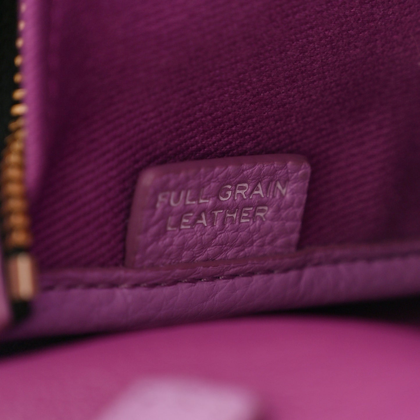 Grained Calfskin Mini The Tote Bag Purple
