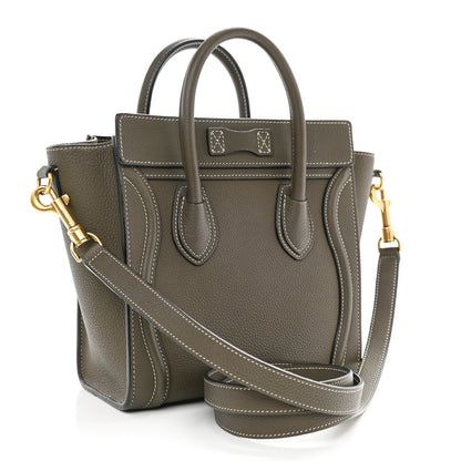 Celine Drummed Calfskin Nano Luggage Souris 3 of 9