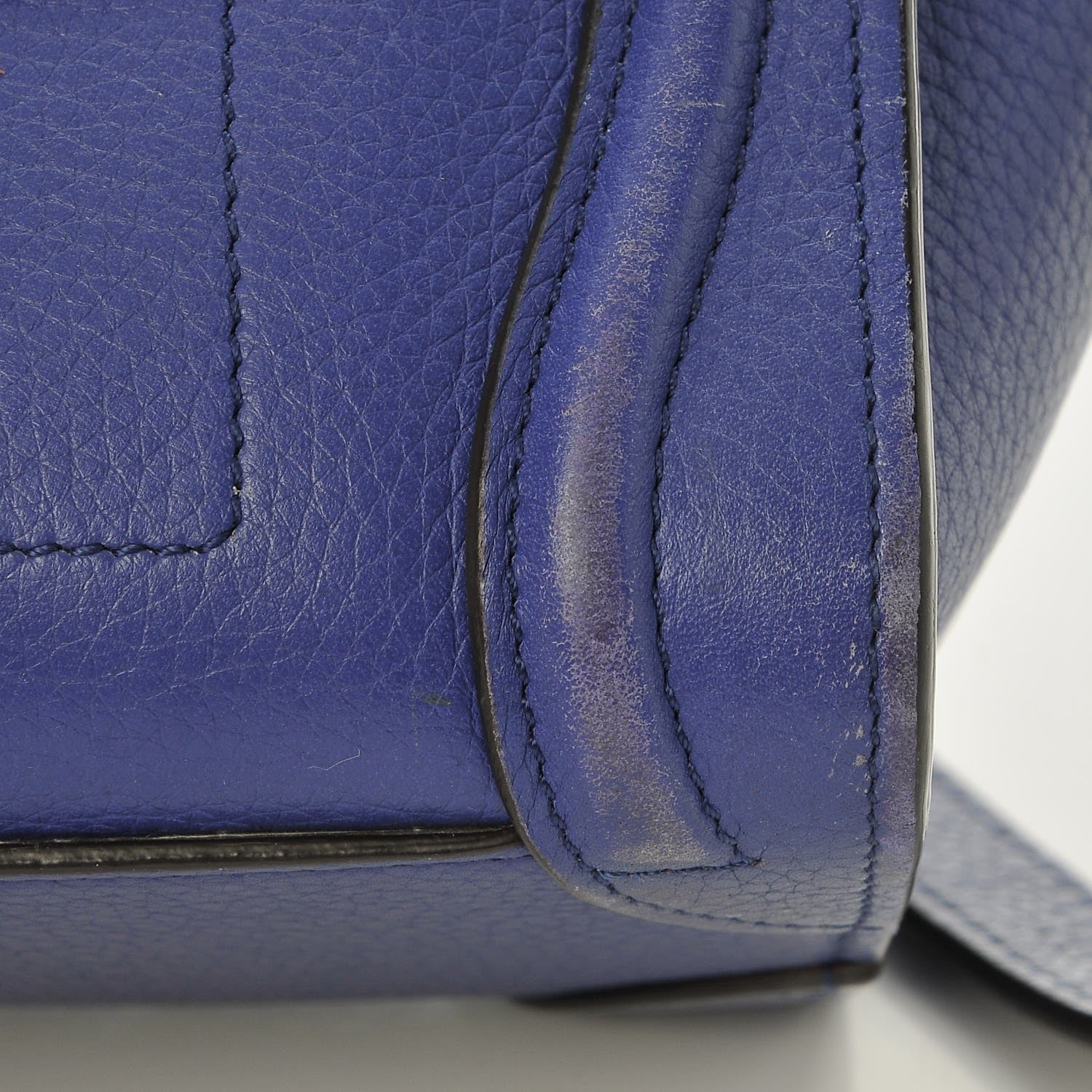 Celine Drummed Calfskin Nano Luggage Indigo 12 of 14
