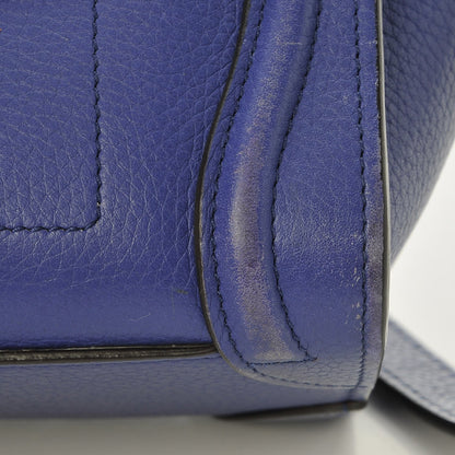 Celine Drummed Calfskin Nano Luggage Indigo 12 of 14