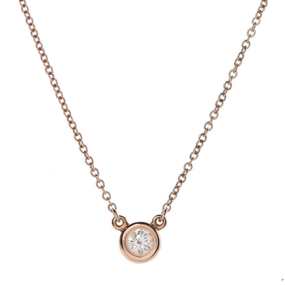 Tiffany 18K Rose Gold Diamond .17ct Elsa Peretti Diamonds by the Yard Pendant Necklace 4 of 9