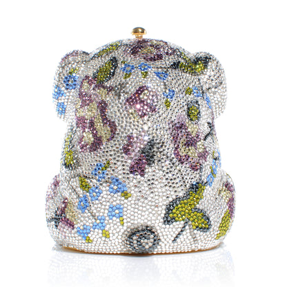 Judith Leiber Crystal Floral Pig Minaudiere Clutch 3 of 8
