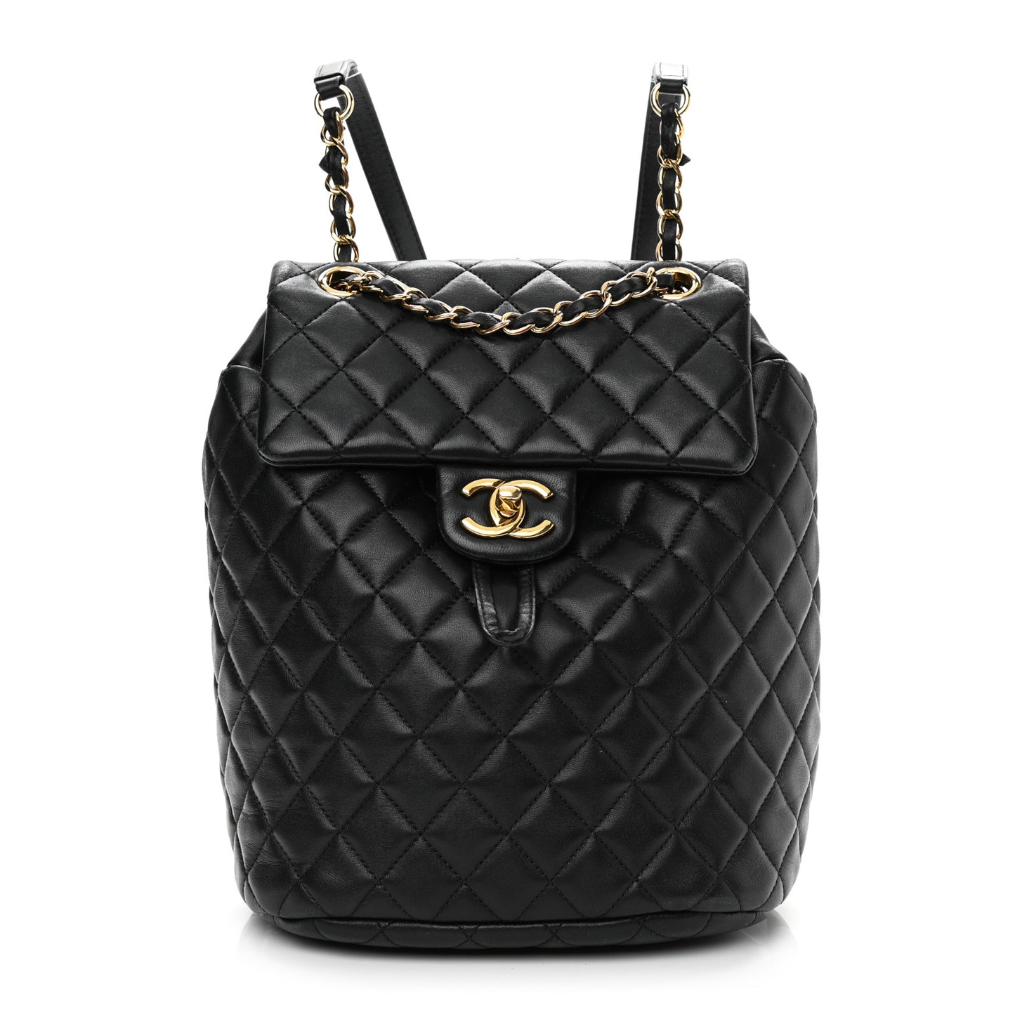 Lambskin Quilted Small Urban Spirit Backpack Black