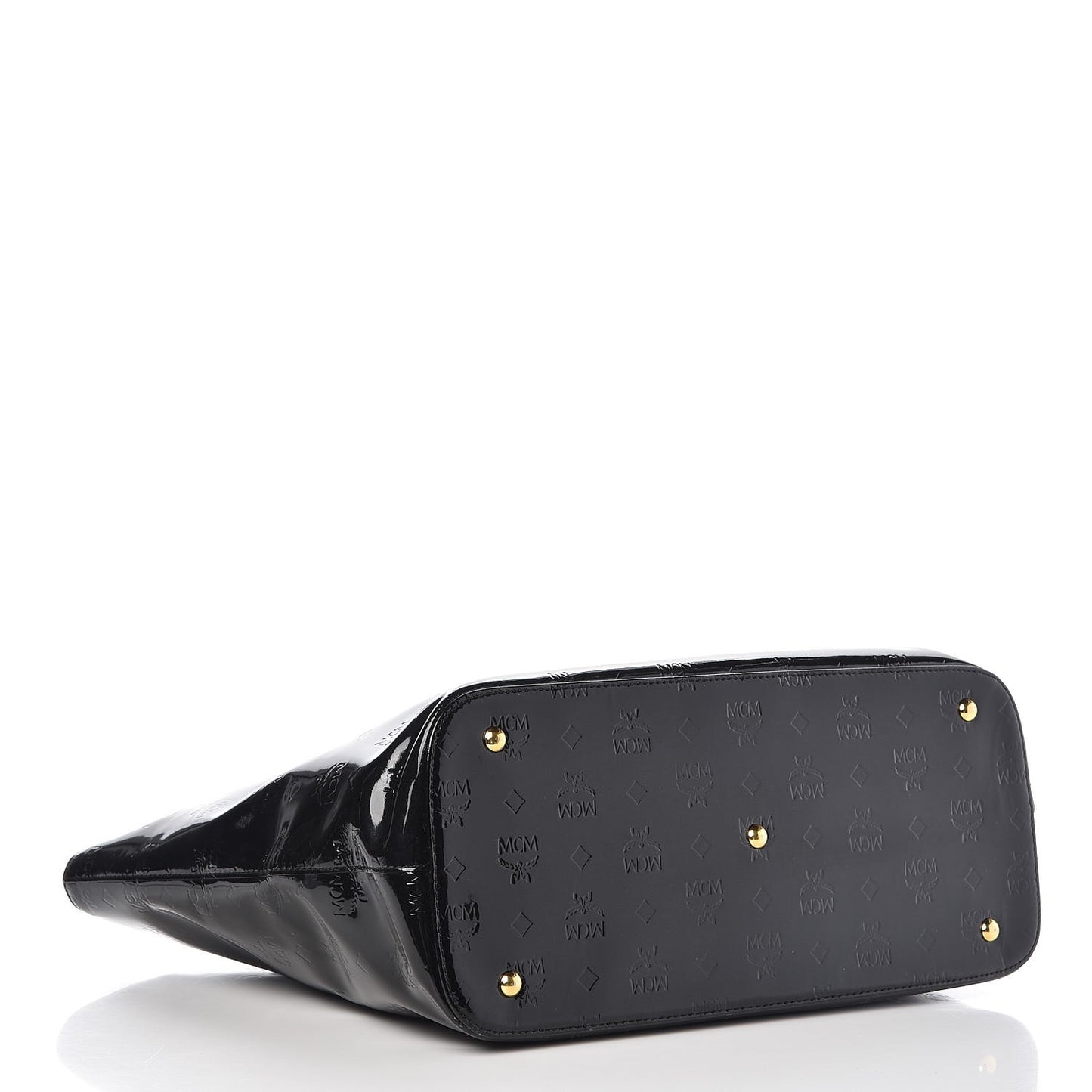 Monogram Patent Shopping Tote Black