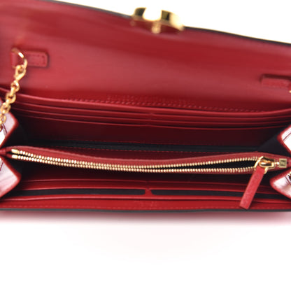 Fendi Vitello Vernice Mou F is Fendi Continental Envelope Wallet On Chain Rosso Cardinale 5 of 8