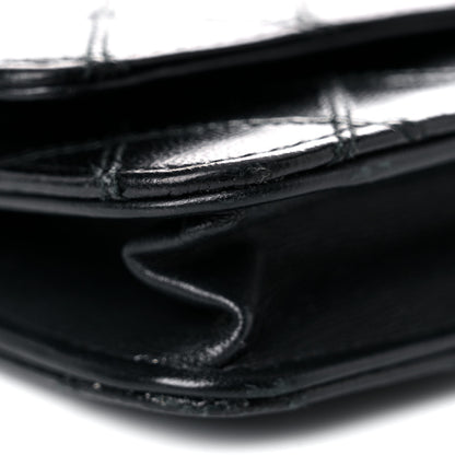 Chanel Lambskin Diamond Stitched Wallet On Chain WOC Black 9 of 23