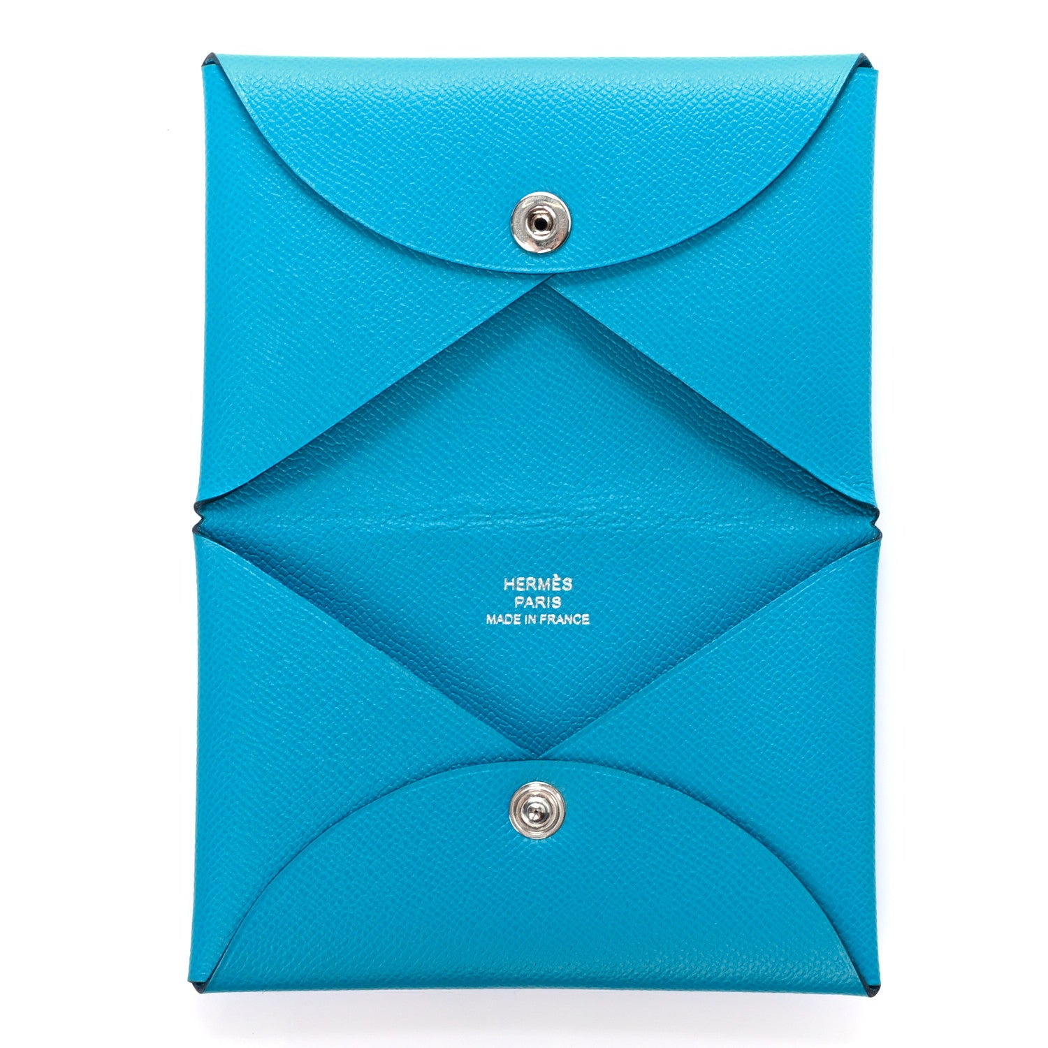 Hermes Epsom Calvi Card Case Bleu Frida 5 of 7