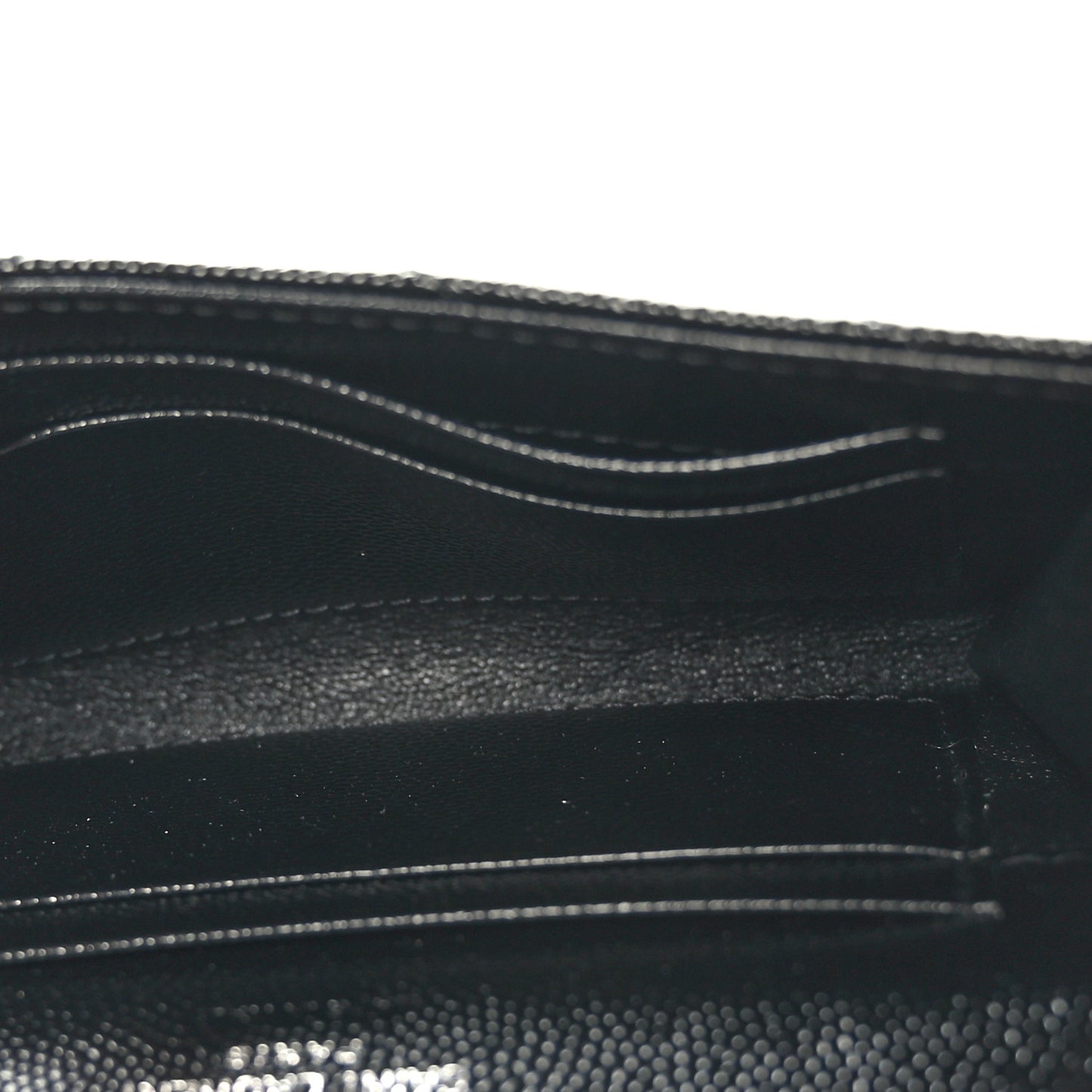 Grain De Poudre Matelasse Chevron Small Monogram Envelope Wallet Black