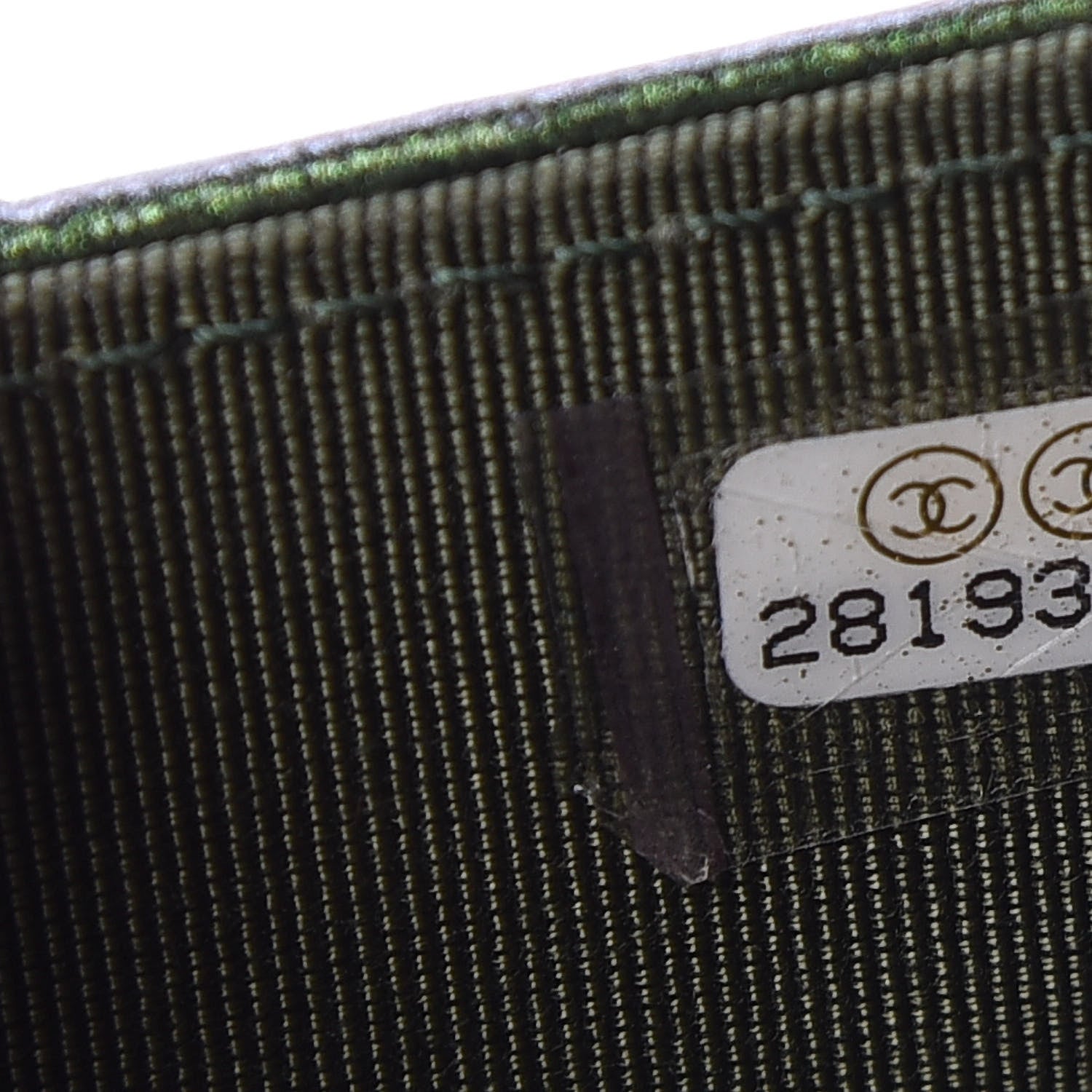 Chanel Glittered Aged Calfskin Quilted Reissue Flap Card Holder Wallet Holder Green 8 of 9