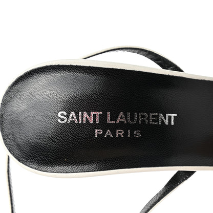 Saint Laurent Calfskin Open Toe Platform Sandals 39.5 Porcellana 7 of 8