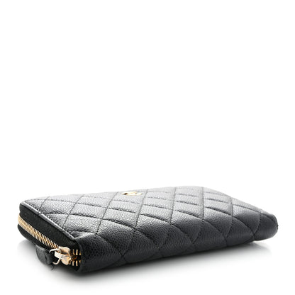 Chanel Caviar Quilted Large Gusset Zip Around Wallet Black 4 of 19
