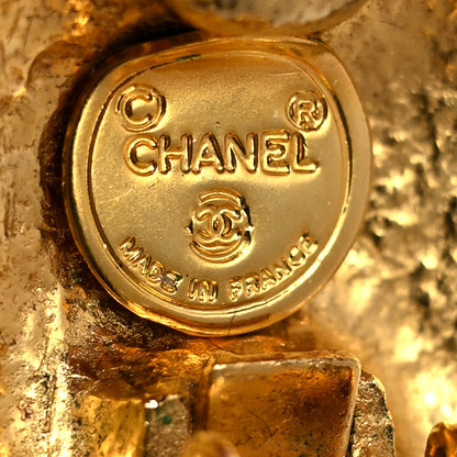 Chanel Metal CC Button Clip On Earrings Gold 4 of 4