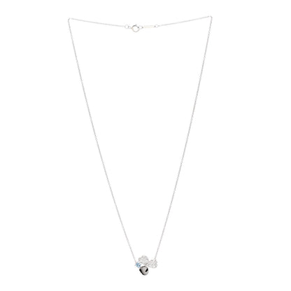 Tiffany Platinum Diamond Aquamarine Paper Flowers Pendant Necklace 3 of 5