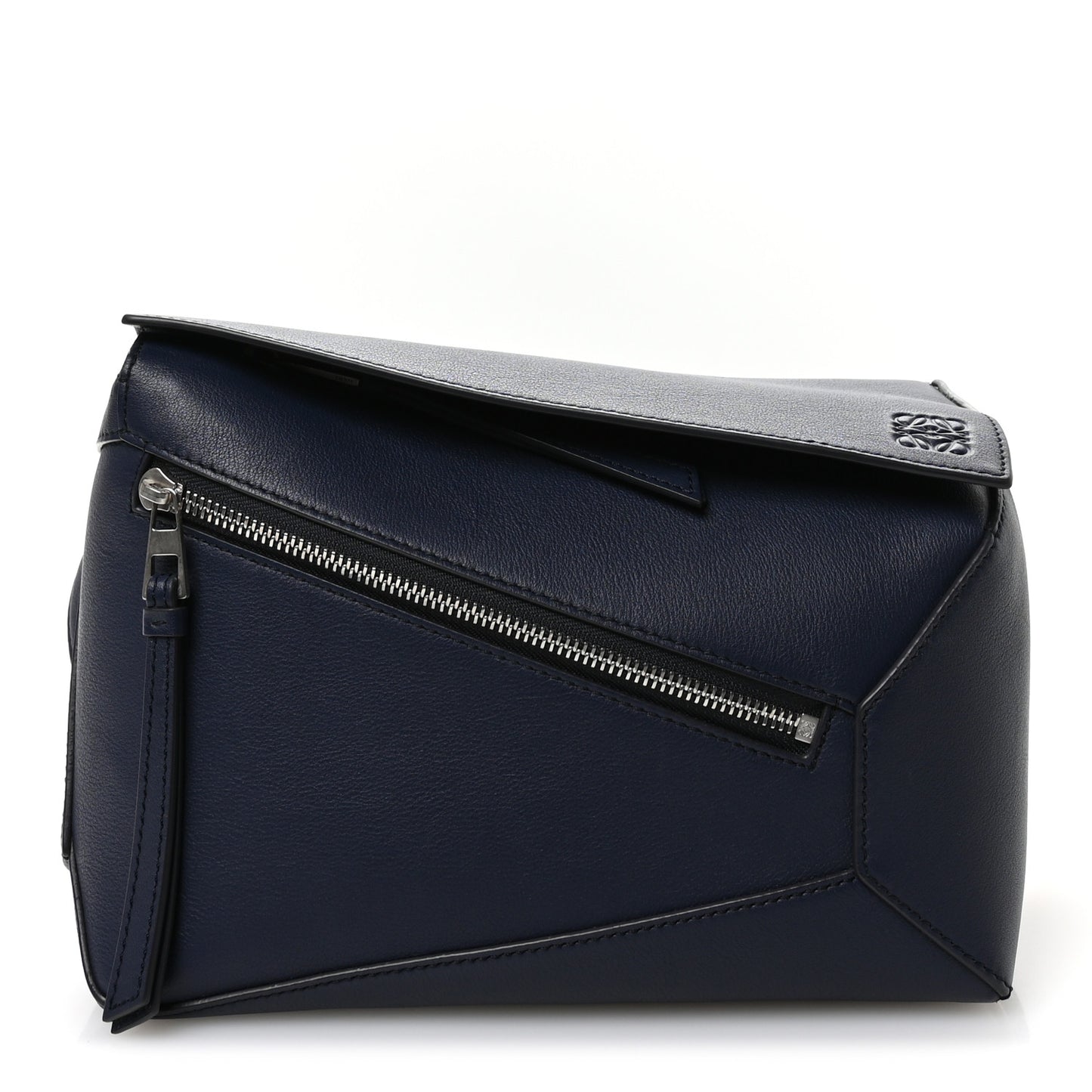 Calfskin Small Puzzle Edge Bumbag Navy Blue