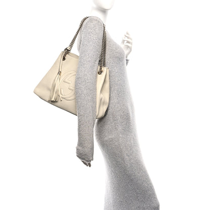 Gucci Pebbled Calfskin Medium Soho Chain Shoulder Bag Off White 2 of 10