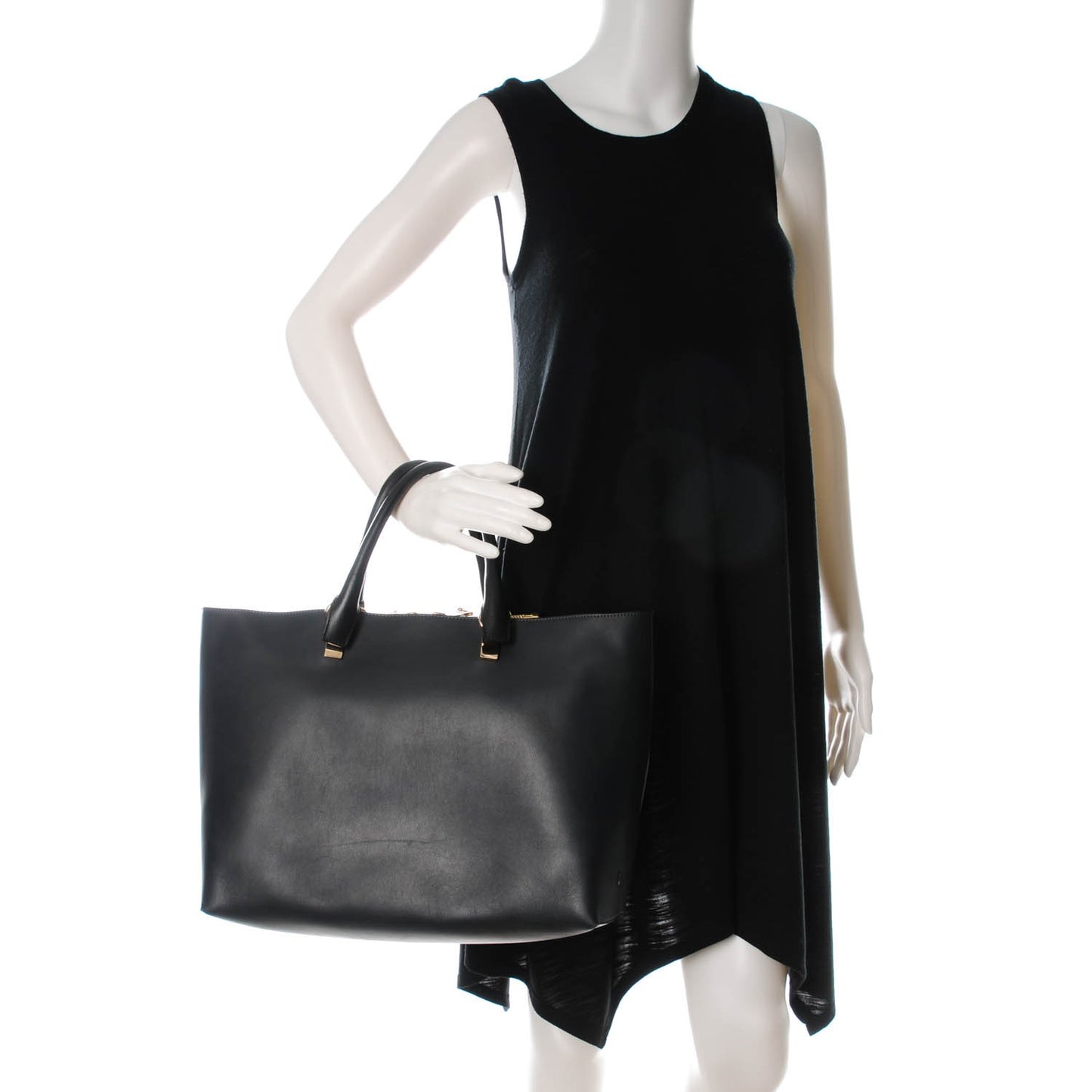 Smooth Calfskin Medium Baylee Open Tote Marshmallow Grey Black