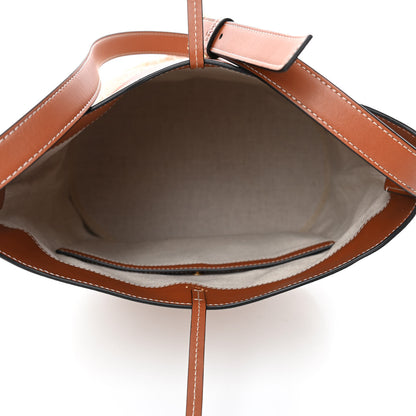 Celine Canvas Calfskin Triomphe Embroidered Bucket Bag Brown 4 of 4